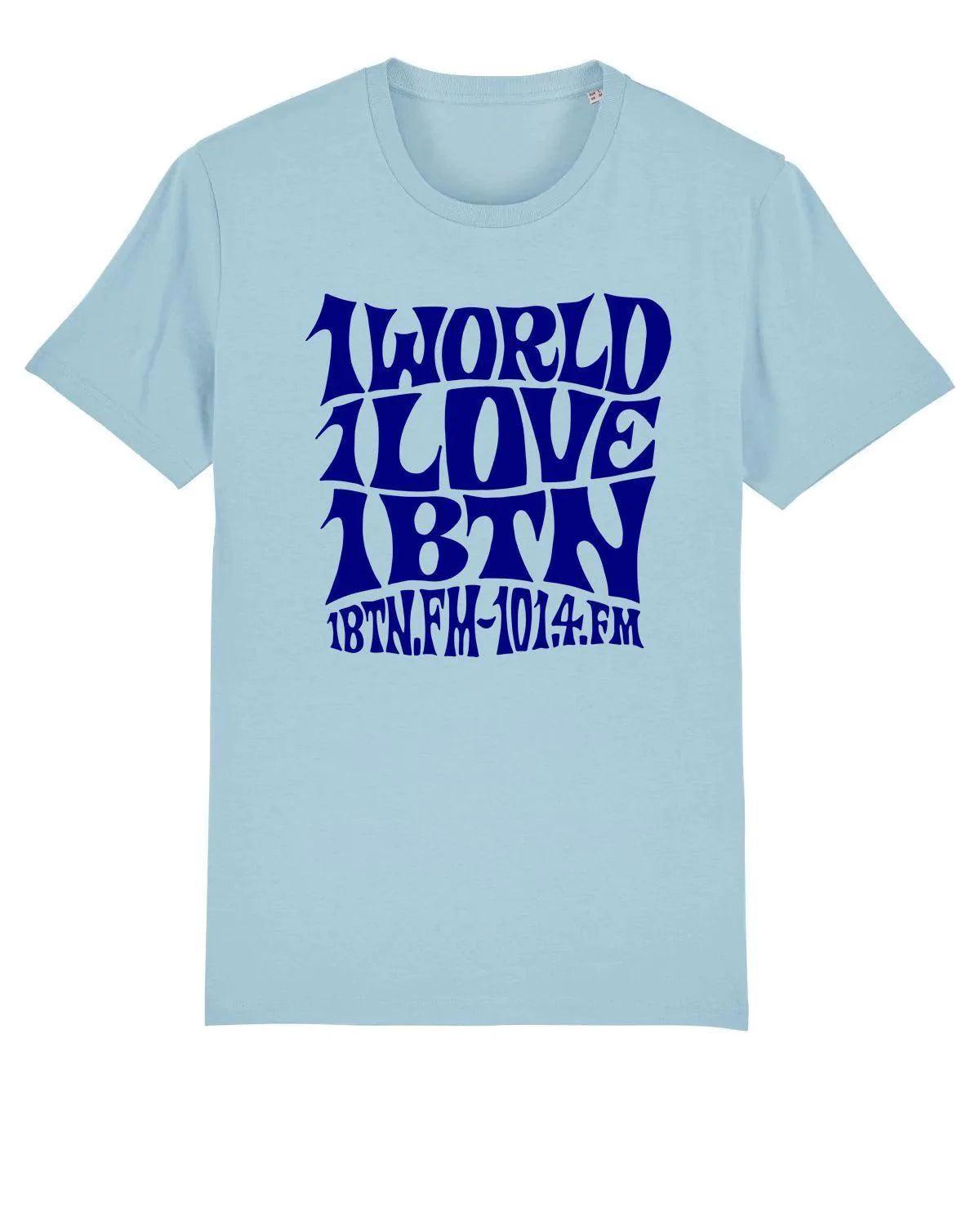 1 WORLD 1 LOVE by Swifty: T-Shirt Official Merchandise of 1BTN.FM (5 Colour Options) - SOUND IS COLOUR