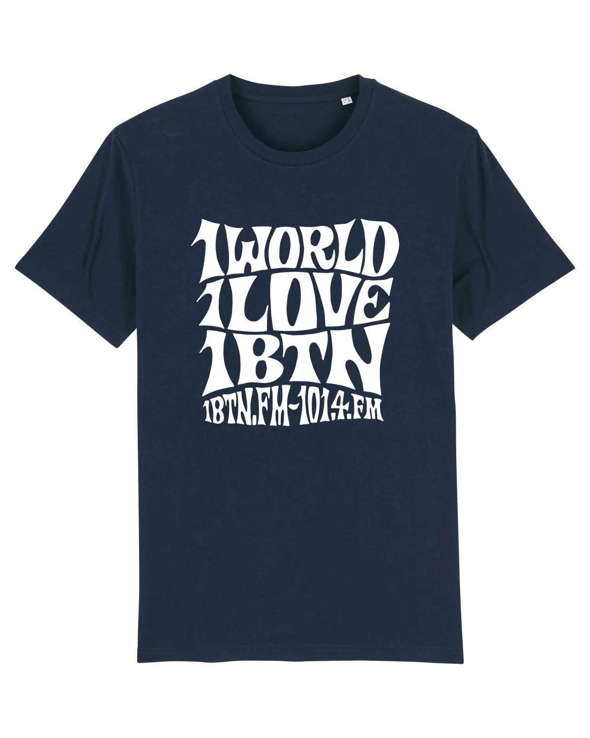 1 WORLD 1 LOVE by Swifty: T-Shirt Official Merchandise of 1BTN.FM (5 Colour Options) - SOUND IS COLOUR