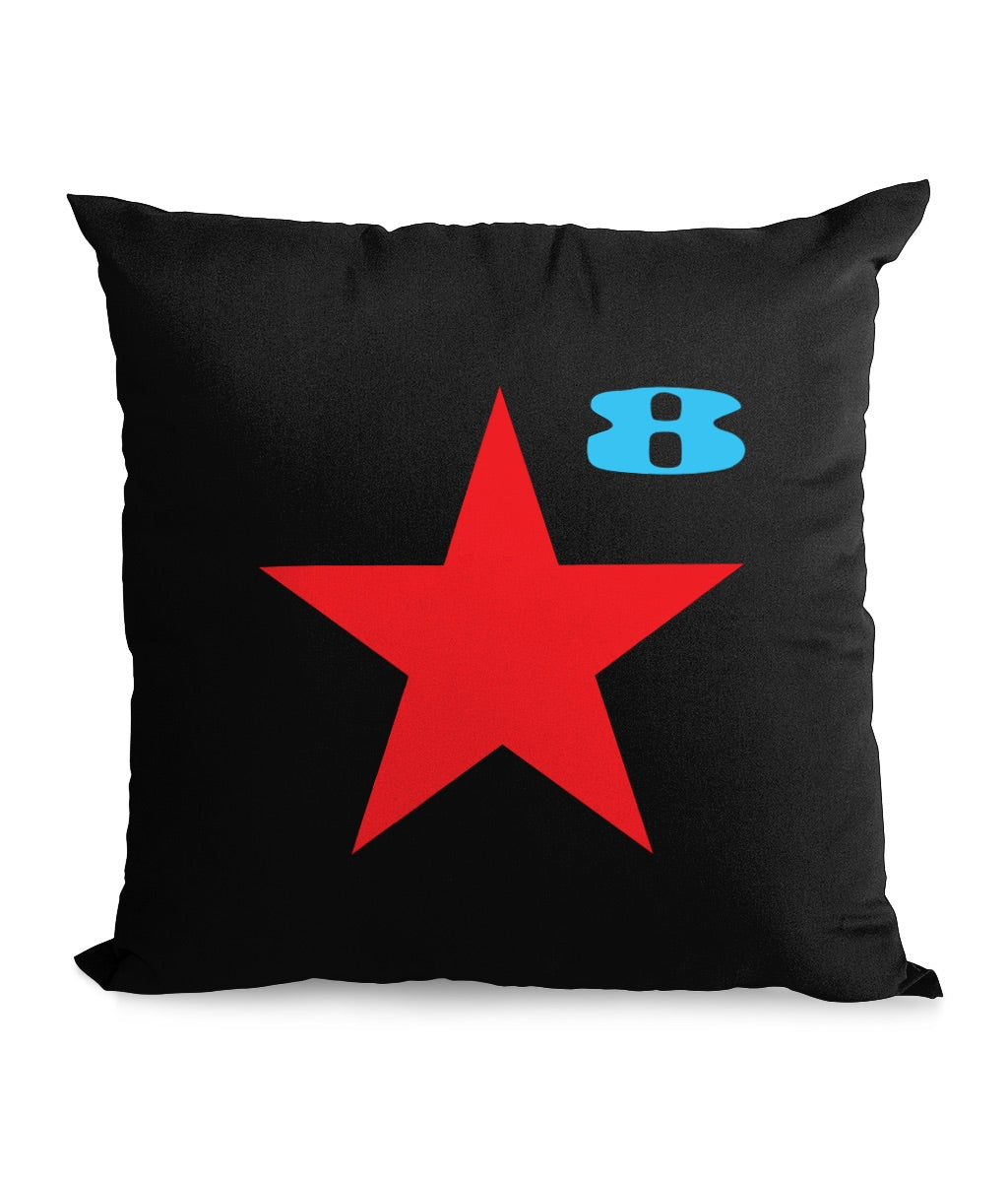 STAR: Black Throw Cushion Inspired by Paul Weller and Peter Blake - SOUND IS COLOUR