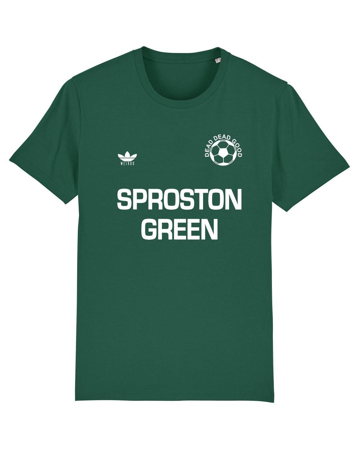 SPROSTON GREEN: T-Shirt Inspired by The Charlatans & Football: Small to 4XL