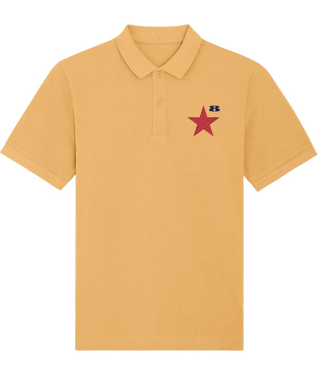 STAR: Yellow Embroidered Polo Inspired by Peter Blake and Paul Weller. Small to 3XL