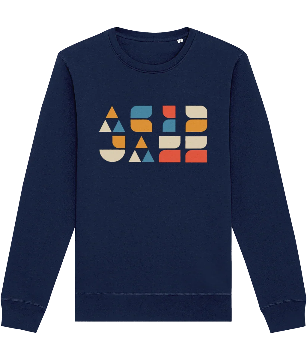 ACID JAZZ: Sweatshirt Inspired by Acid Jazz and Bauhaus. Small to 4XL in 3 Colours - SOUND IS COLOUR