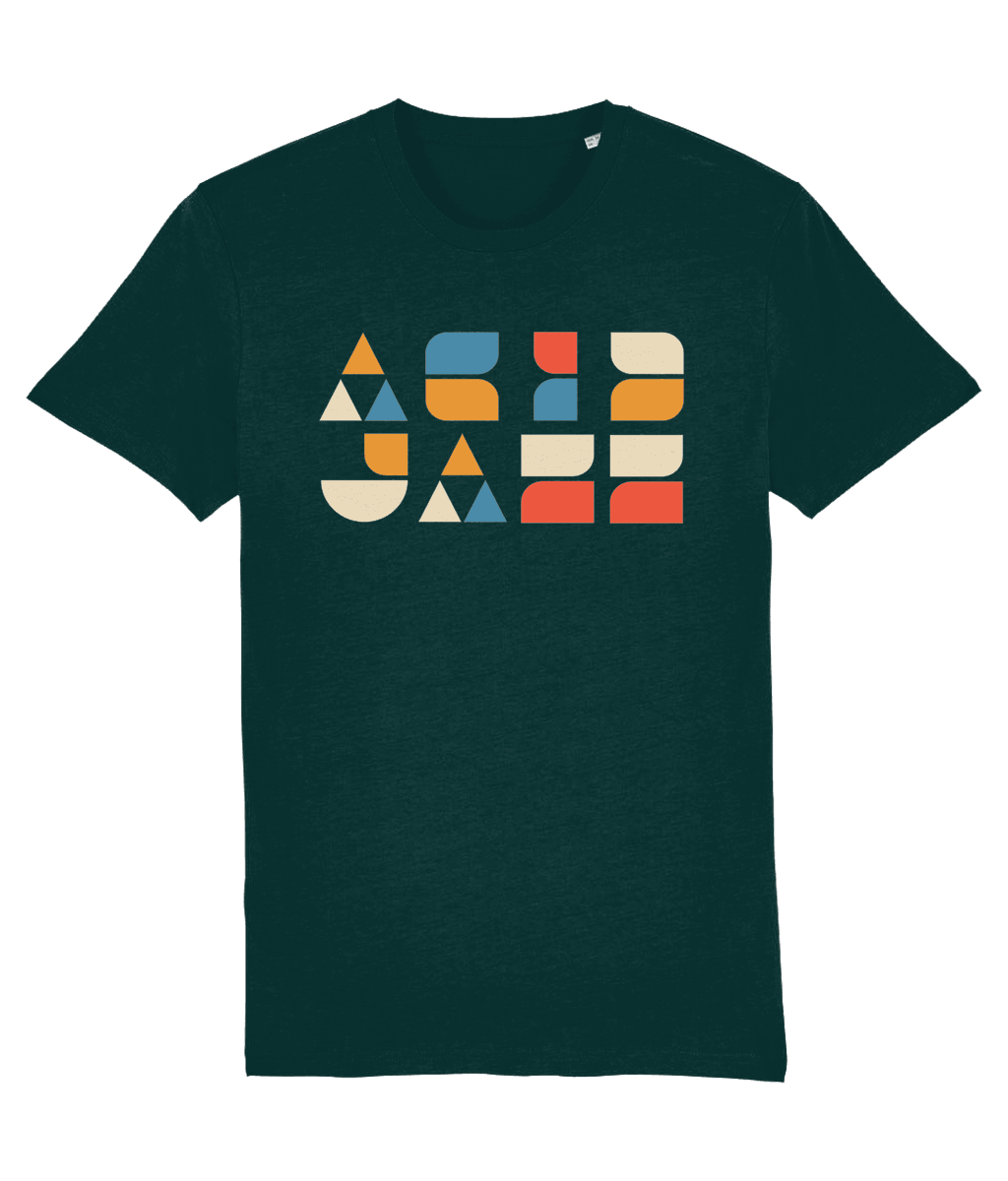 ACID JAZZ: T-Shirt Inspired by Acid Jazz and Bauhaus. Small to 4L in 3 Colours - SOUND IS COLOUR