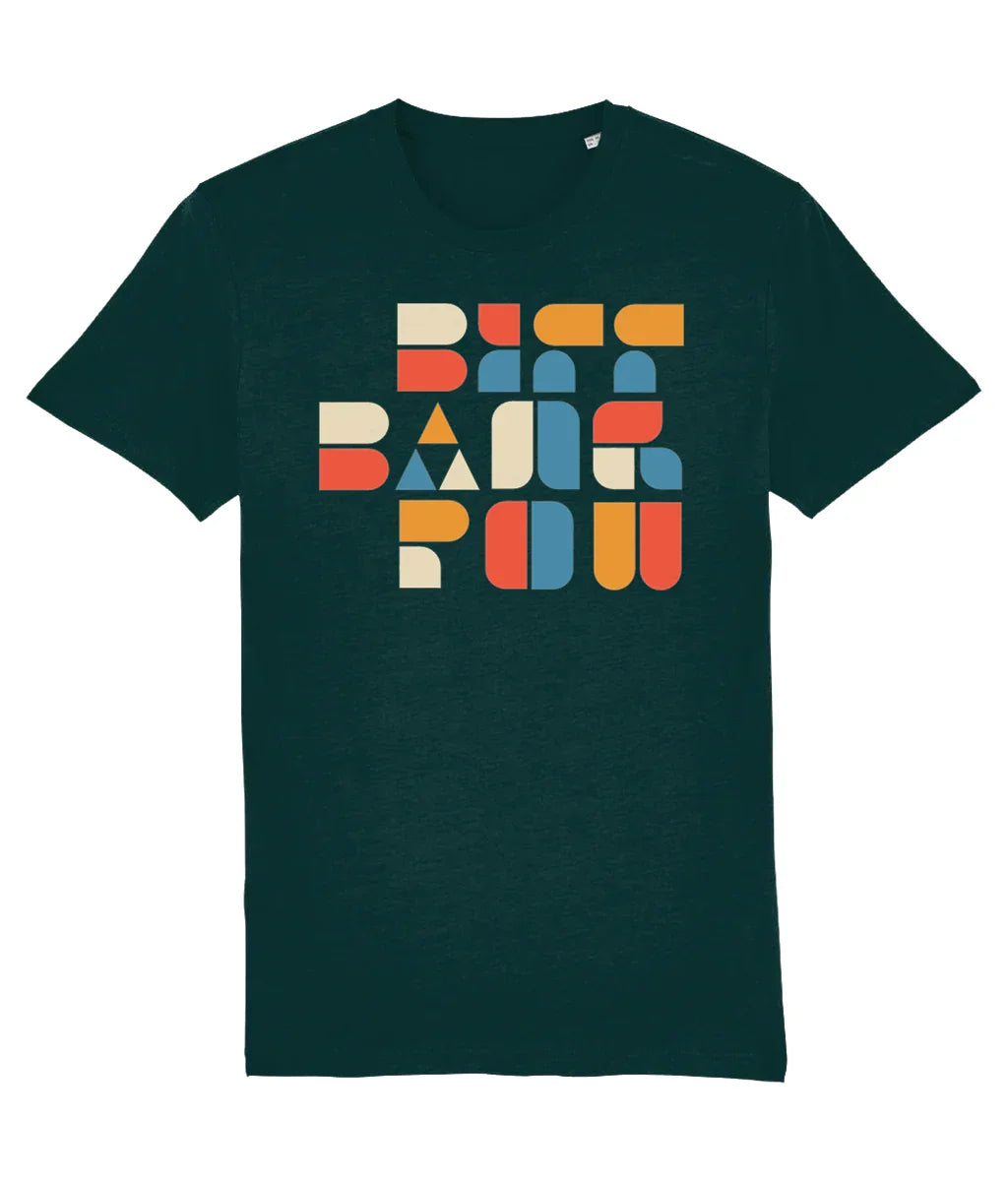 BIFF BANG POW: T-Shirt Inspired by Bauhaus and The Creation. Small to 4L in 3 Colours - SOUND IS COLOUR