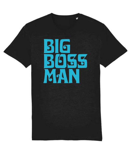 BIG BOSS MAN LOGO (Sky): T-Shirt Official Merchandise of Big Boss Man (3 Colour Options) - SOUND IS COLOUR