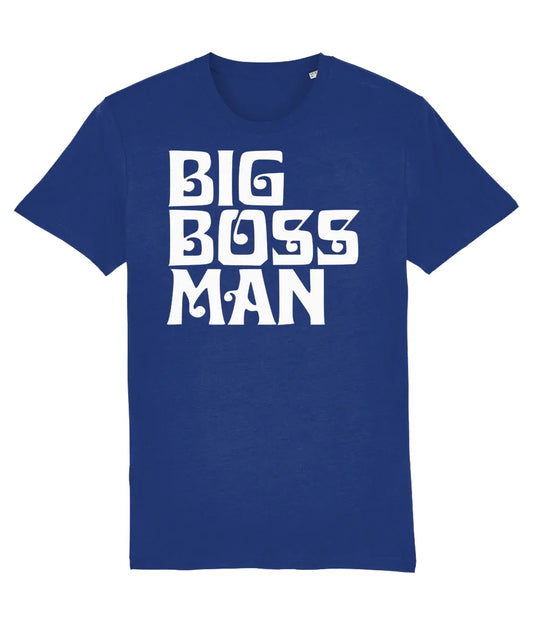 BIG BOSS MAN LOGO (White): T-Shirt Official Merchandise of Big Boss Man (3 Colour Options) - SOUND IS COLOUR