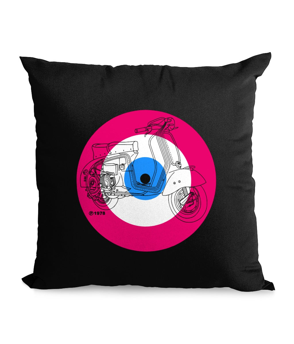 1978: Black Throw Cushion Inspired by The Jam - SOUND IS COLOUR