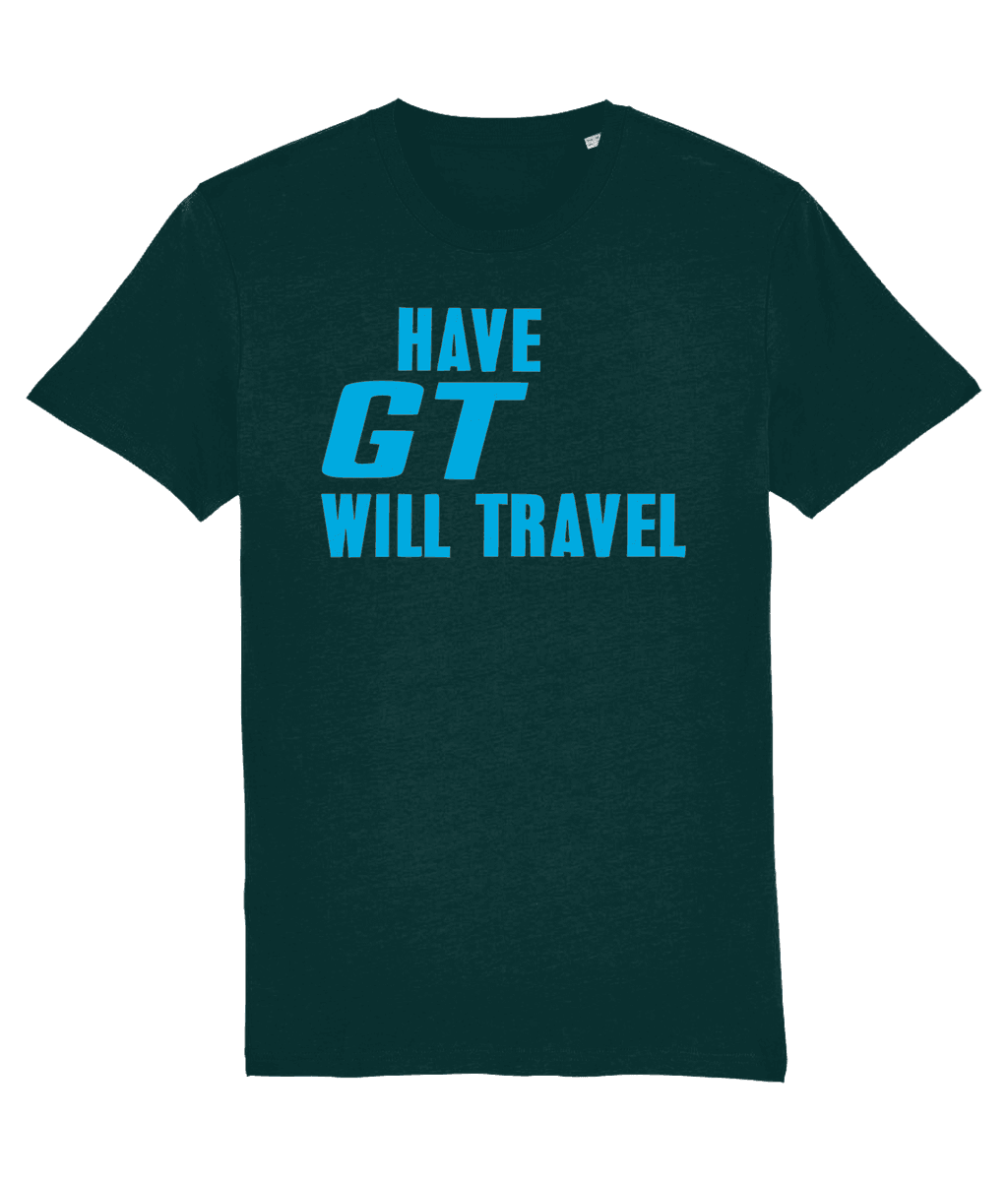 GT WILL TRAVEL T-Shirt Inspired by Classic Adverts of Lambretta Scooters (4 Colour Options) Small to 4XL (Copy) - SOUND IS COLOUR