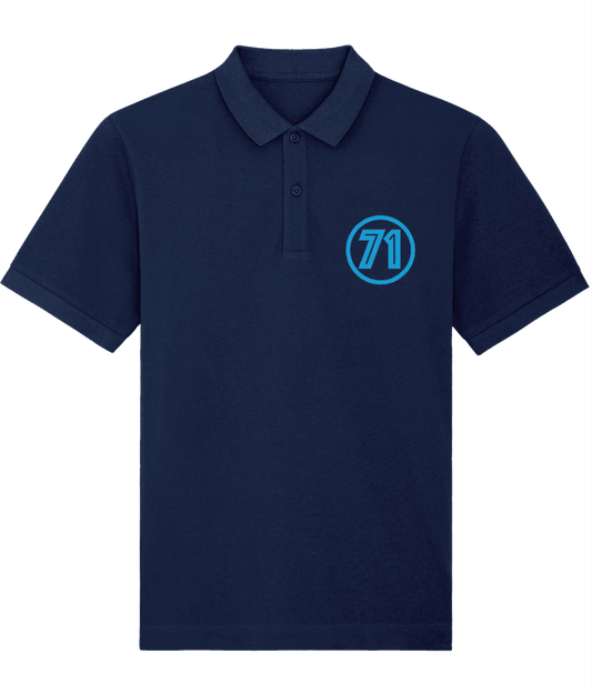 HERE IS MY NUMBER: Bespoke Navy Polo Embroidered with Your Own Number. Small to 4XL - SOUND IS COLOUR