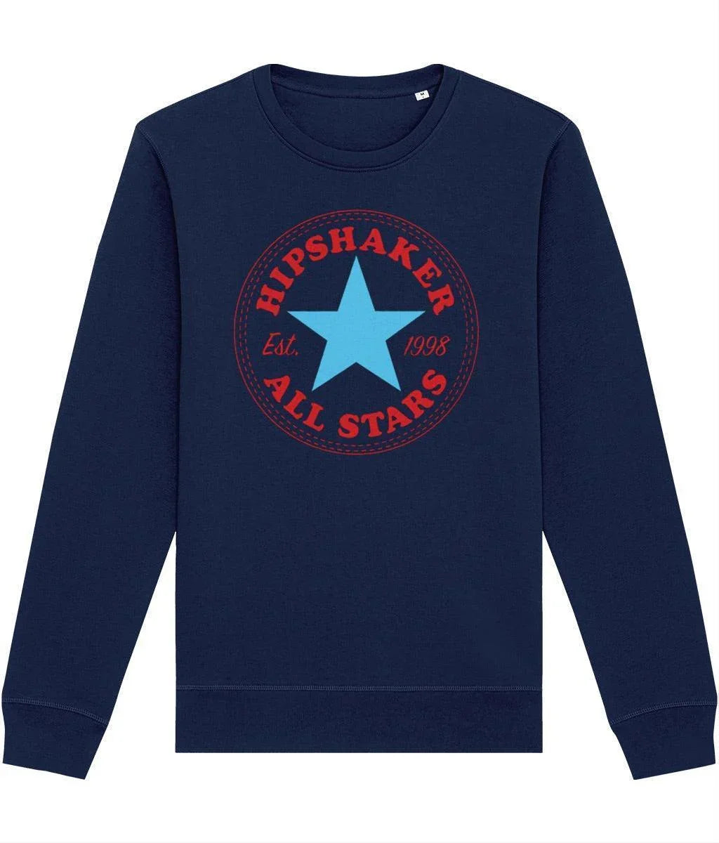 HIPSHAKER ALL STARS SKY: Navy Sweatshirt Official Merchandise of Hipshaker. Small to 4XL - SOUND IS COLOUR