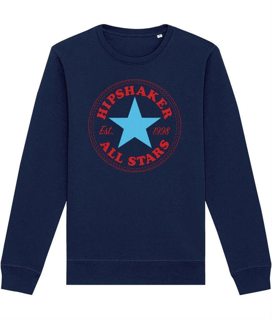 HIPSHAKER ALL STARS SKY: Navy Sweatshirt Official Merchandise of Hipshaker. Small to 4XL - SOUND IS COLOUR