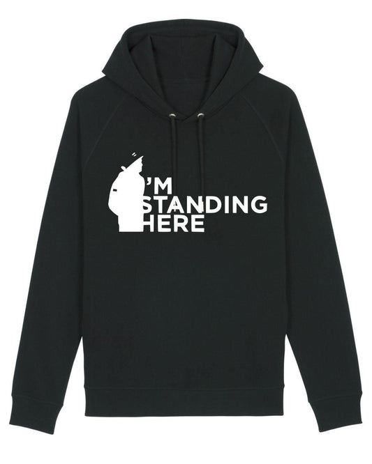I'M STANDING HERE: Hoodie in NUFC Colours Inspired by Terrace Culture (3 Colour Options) - SOUND IS COLOUR