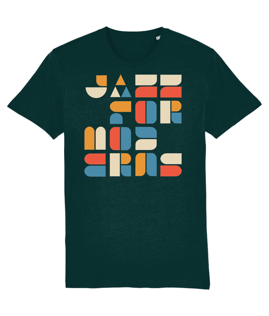 JAZZ FOR MODERNS; T-Shirt Inspired by Dancefloor Jazz and Bauhaus. Small to 4L in 3 Colours - SOUND IS COLOUR