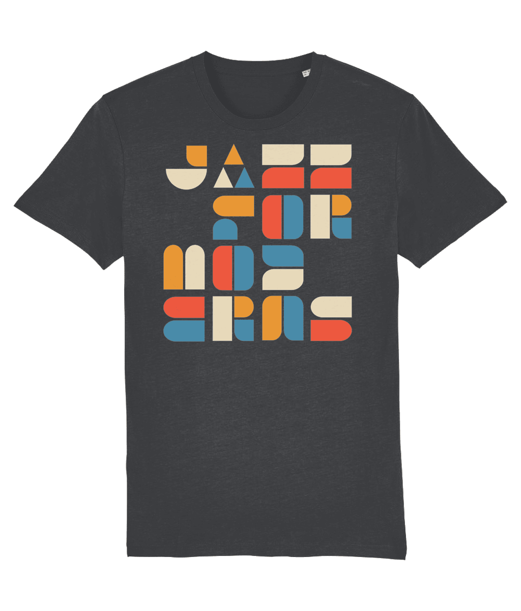 JAZZ FOR MODERNS; T-Shirt Inspired by Dancefloor Jazz and Bauhaus. Small to 4L in 3 Colours - SOUND IS COLOUR