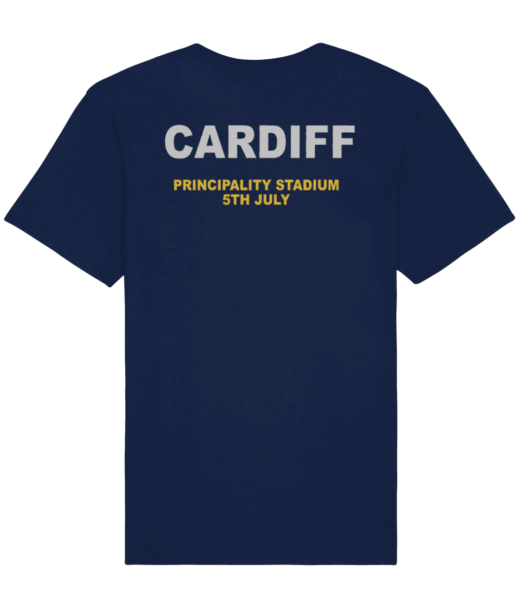 LIVE 25: CARDIFF, EDINBURGH, DUBLIN VENUE AND DATE ON REAR: 2-Sided T-Shirt Inspired by Oasis - SOUND IS COLOUR