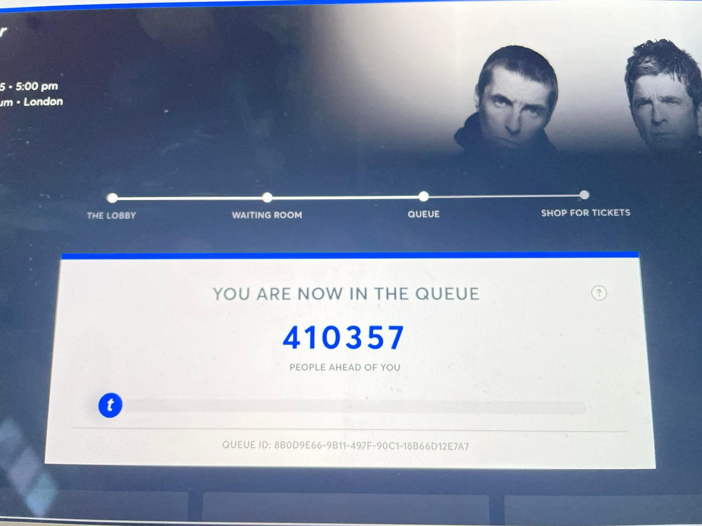 LIVE 25: YOU ARE NOW IN THE QUEUE ON REAR: 2-Sided T-Shirt Inspired by Oasis (Bespoke Number on Request) - SOUND IS COLOUR