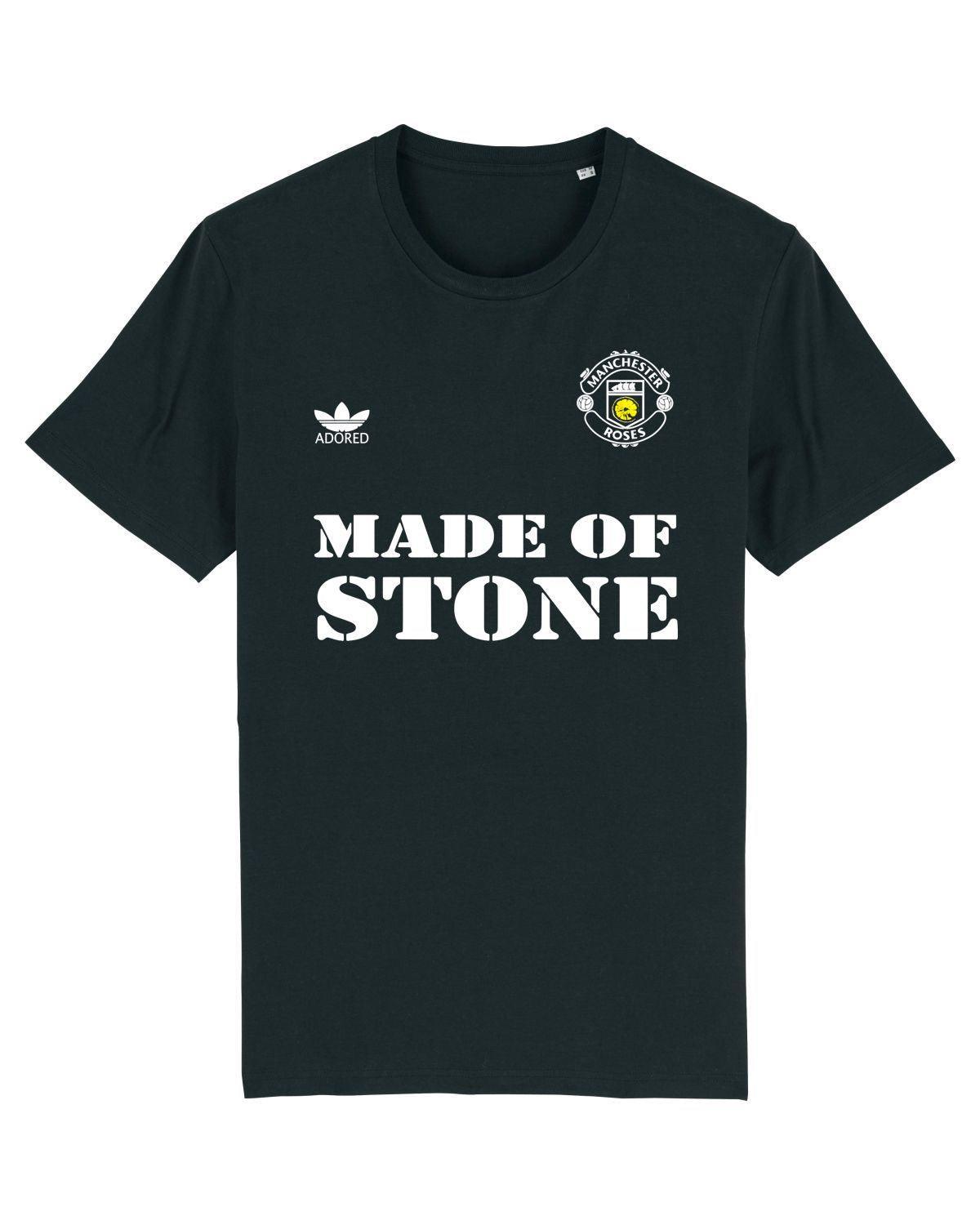 MANCHESTER ROSES (Man United Black Version): T-Shirt Inspired by The Stone Roses & Football - SOUND IS COLOUR