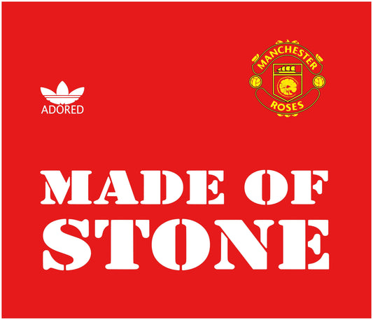 MANCHESTER ROSES (Red Version): T-Shirt Inspired by The Stone Roses & Football. - SOUND IS COLOUR