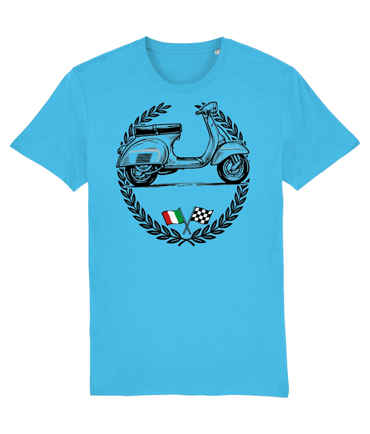 VESPA ITALY: T-Shirt Inspired by Classic Vespa Scooters (3 Colour Options) Small to 3XL