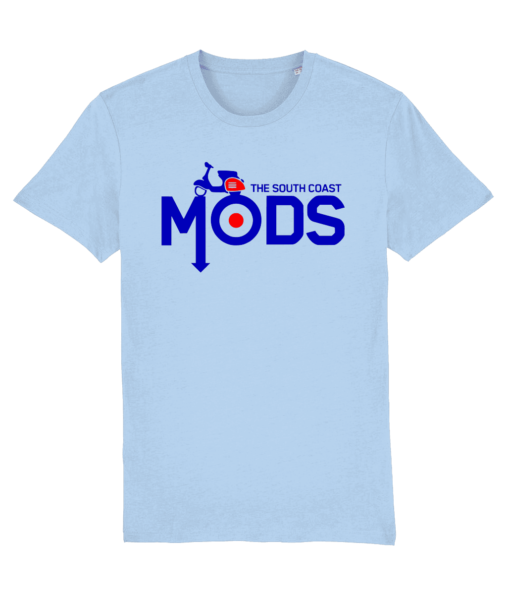 SOUTH COAST MODS: T-Shirt Official Merchandise Sky Blue: Small to 3XL - SOUND IS COLOUR