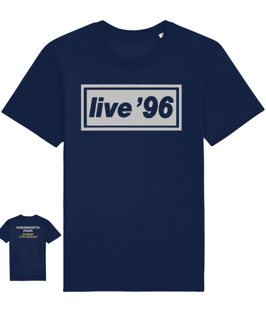 LIVE 96: KNEBWORTH PARK DATE ON REAR: 2-Sided T-Shirt Inspired by Oasis