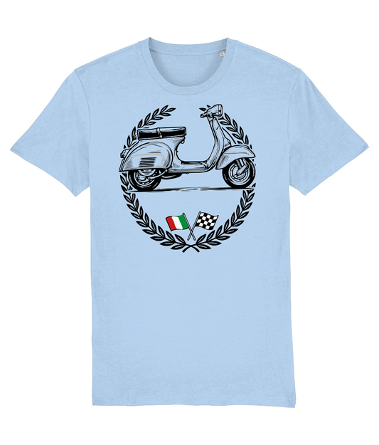 ITALY: T-Shirt Inspired by Classic Italian Scooters (2 Colour Options) Small to 3XL - SOUND IS COLOUR