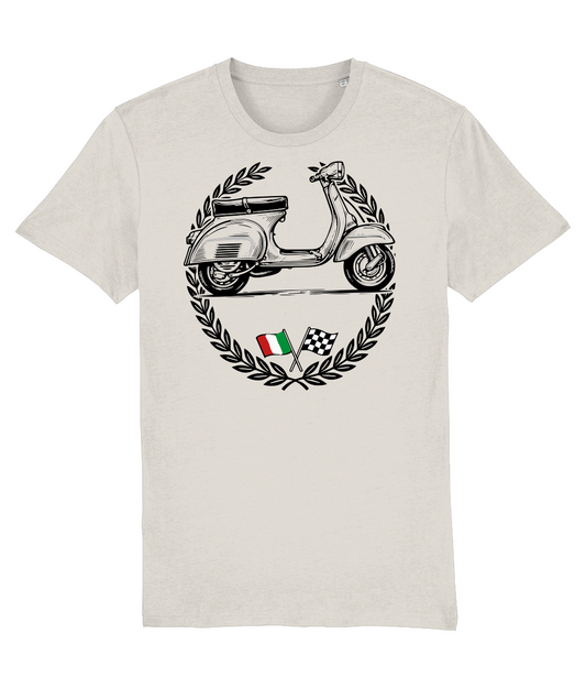 ITALY: T-Shirt Inspired by Classic Italian Scooters (2 Colour Options) Small to 3XL - SOUND IS COLOUR