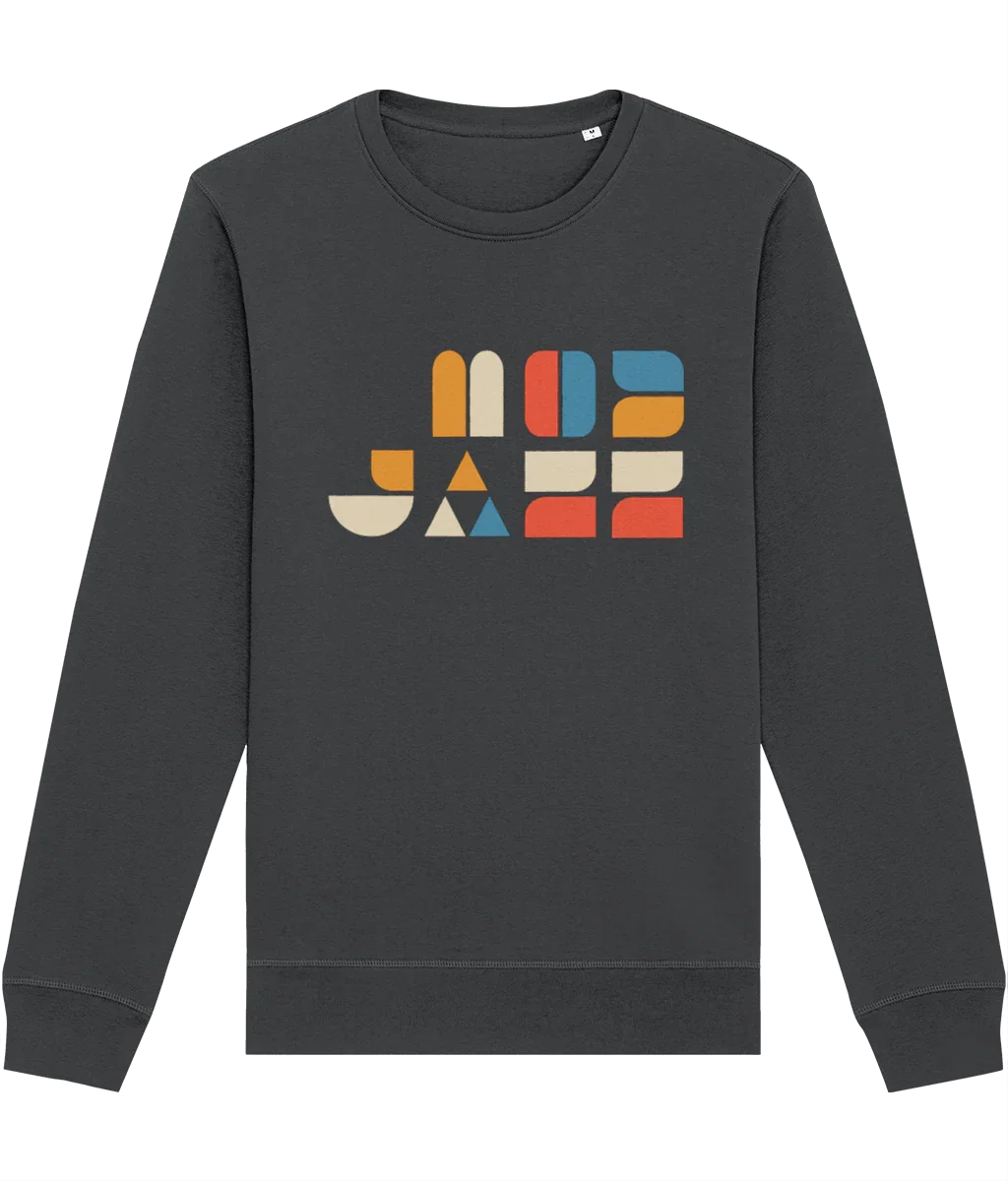 MOD JAZZ: Sweatshirt Inspired by Acid Jazz and Bauhaus. Small to 4XL in 3 Colours - SOUND IS COLOUR