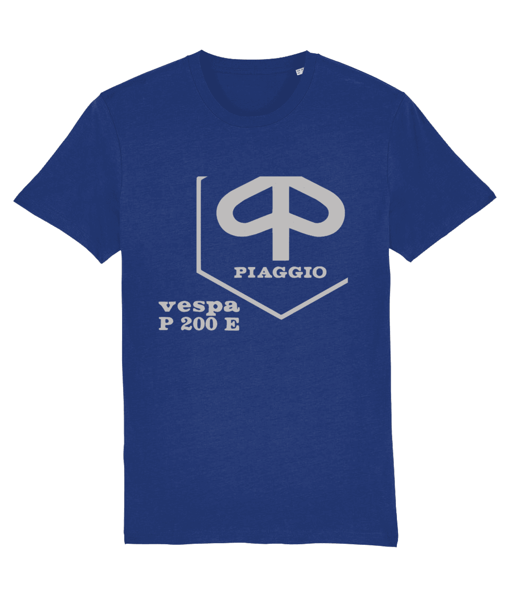 P200E: T-Shirt Inspired by the Vespa that powered the 1979 Revival (Silver Badge with 4 Colour Options) Small to 4XL - SOUND IS COLOUR