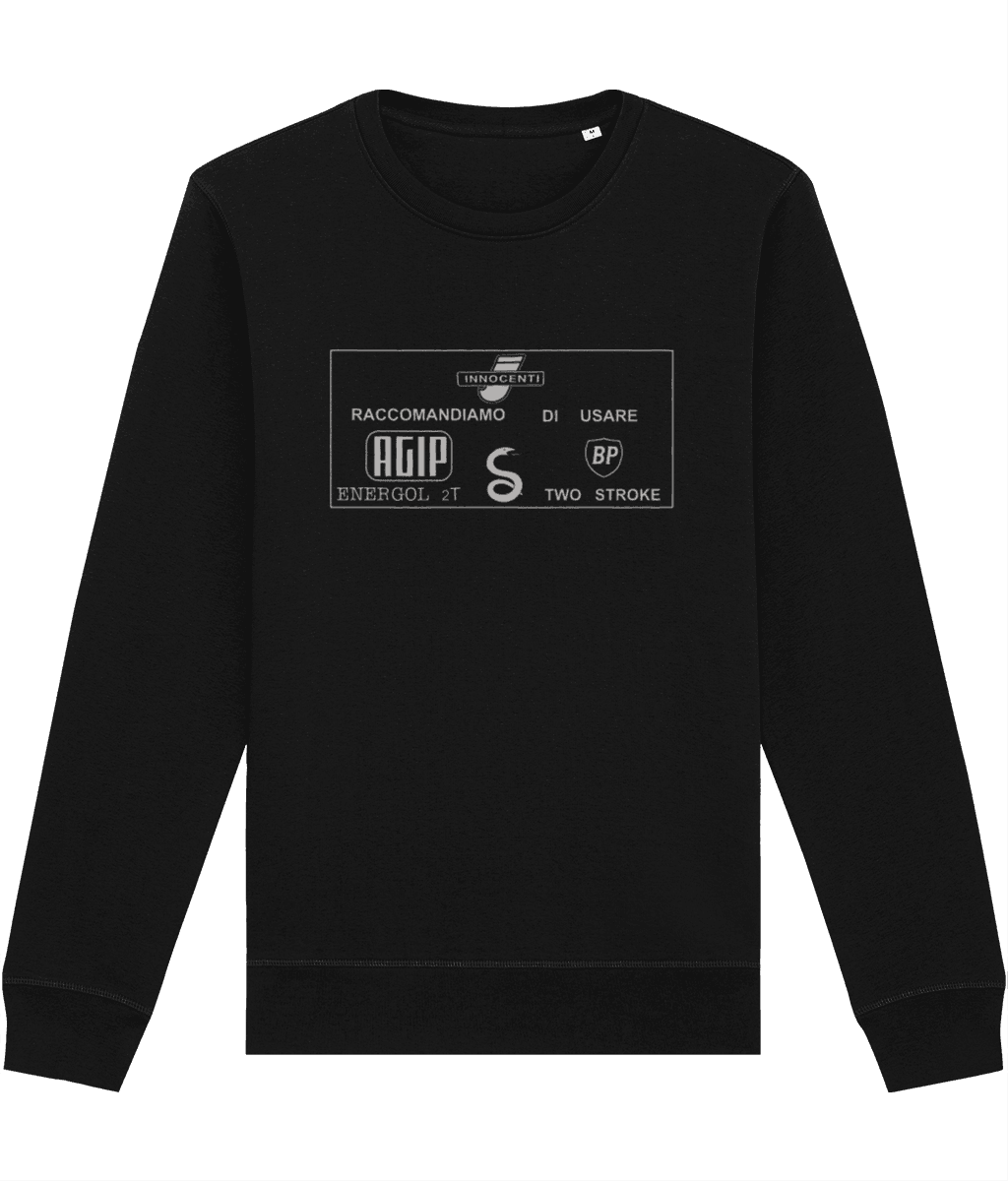 PETROL CAP:Sweatshirt Inspired by Classic Lambretta Scooters (4 Colour Options) Small to 4XL - SOUND IS COLOUR