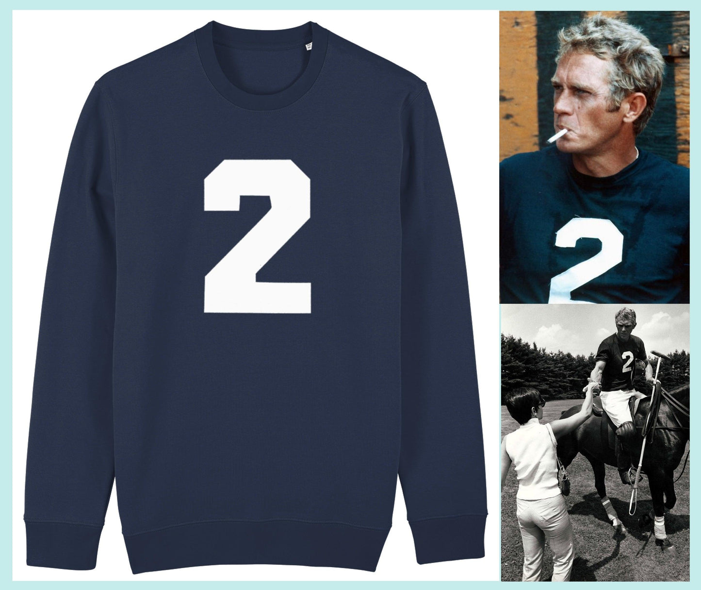 POLO PONY: Ivy Style Sweatshirt As Worn by Steve McQueen in The Thomas Crown Affair. Small to 4XL - SOUND IS COLOUR