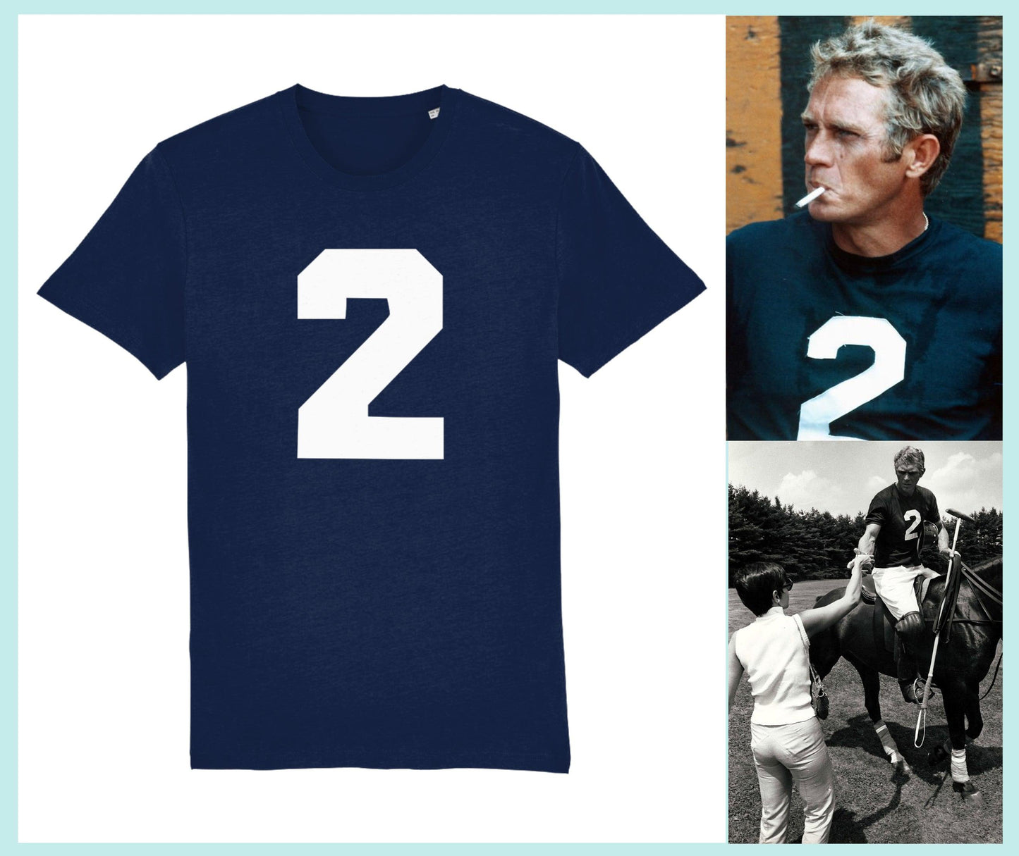 POLO PONY: T-Shirt As Worn by Steve McQueen in The Thomas Crown Affair. Small to 4XL - SOUND IS COLOUR