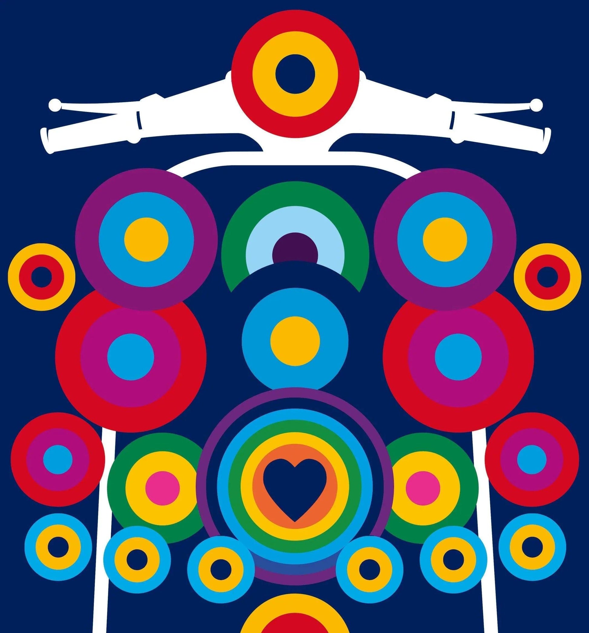 POP ART SCOOTER: Navy Version: T-Shirt Inspired by Mod Culture and Peter Blake - SOUND IS COLOUR