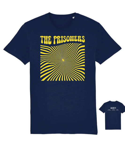 **PRE-SALE COLLECT AT THE GIG** THE PRISONERS: 2 Sided Navy T-Shirt: Live Herne Bay: Official Merchandise by Sound is Colour - SOUND IS COLOUR