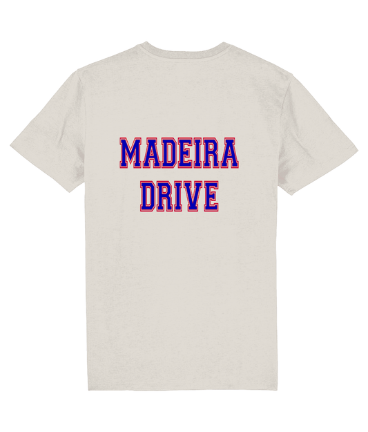 SOUTH COAST MODS MADERIA DRIVE: 2-Sided T-Shirt Official Merchandise Vintage White: Small to 3XL - SOUND IS COLOUR