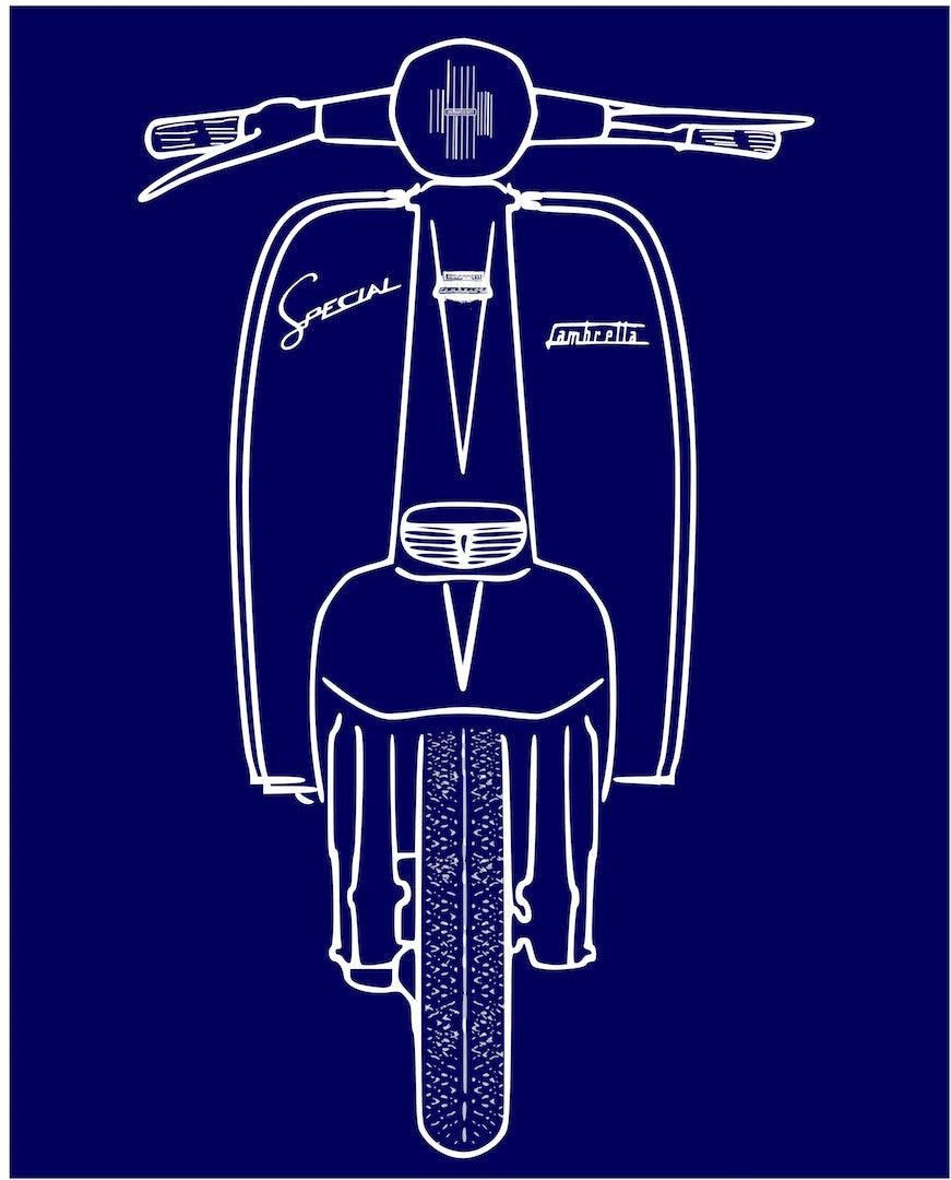 SPECIAL: T-Shirt Inspired by Classic Lambretta Scooters (On Navy &  Black) - SOUND IS COLOUR