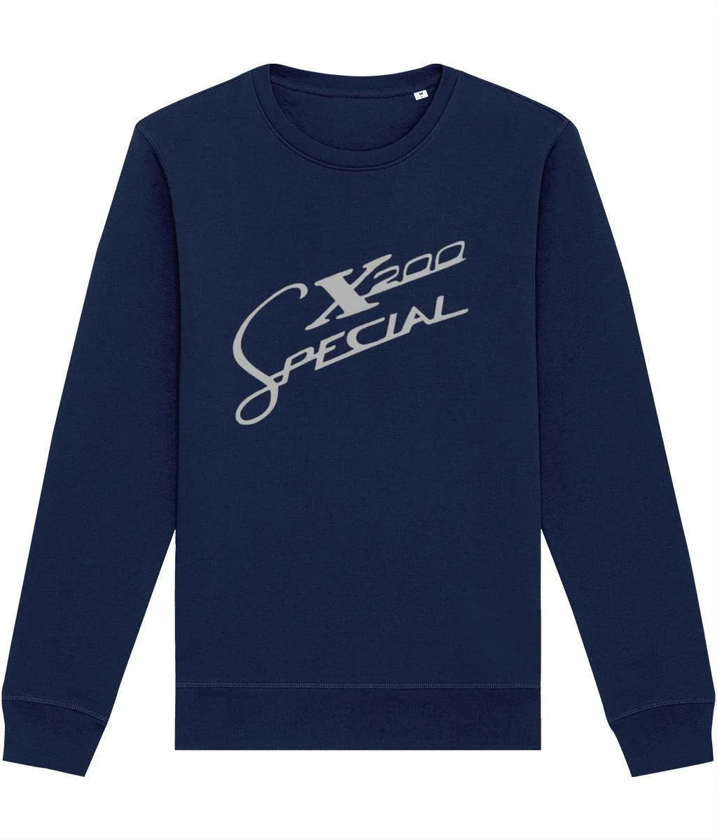 SX200: Navy Sweatshirt Inspired by Classic Lambretta Scooters. Small to 4XL - SOUND IS COLOUR
