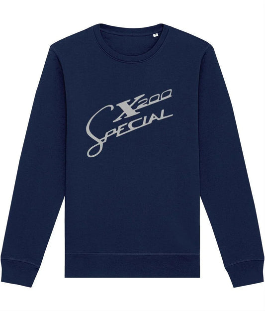 SX200: Navy Sweatshirt Inspired by Classic Lambretta Scooters. Small to 4XL - SOUND IS COLOUR