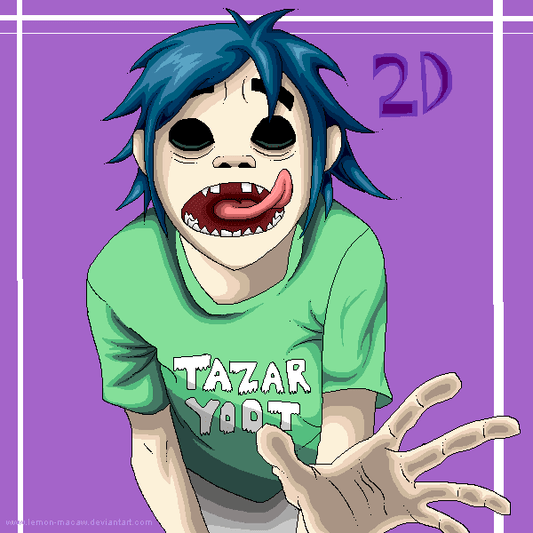 TAZAR YOOT: T-Shirt Inspired by Gorillaz, As Worn By 2D. SMALL TO 3XL - SOUND IS COLOUR