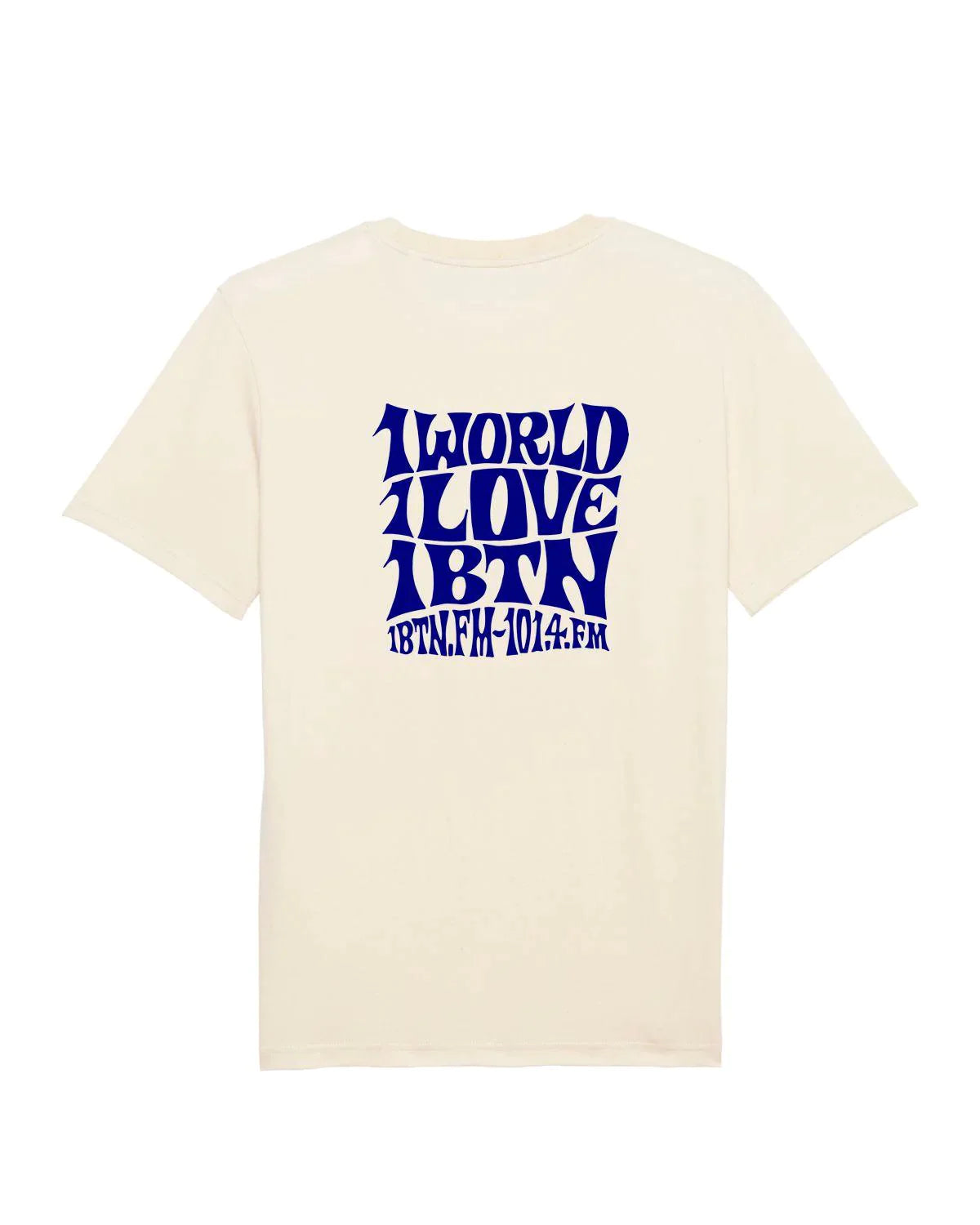 1 WORLD 1 LOVE by Swifty: 2 Sided T-Shirt Official Merchandise of 1BTN.FM (5 Colour Options) - SOUND IS COLOUR
