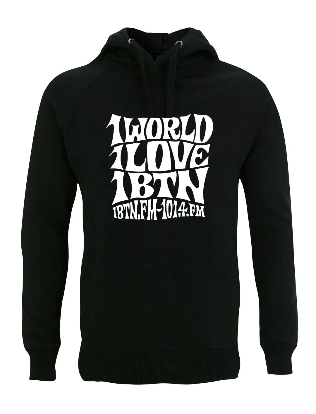 1 WORLD 1 LOVE by Swifty: Hoodie Official Merchandise of 1BTN.FM (5 Colour Options) - SOUND IS COLOUR