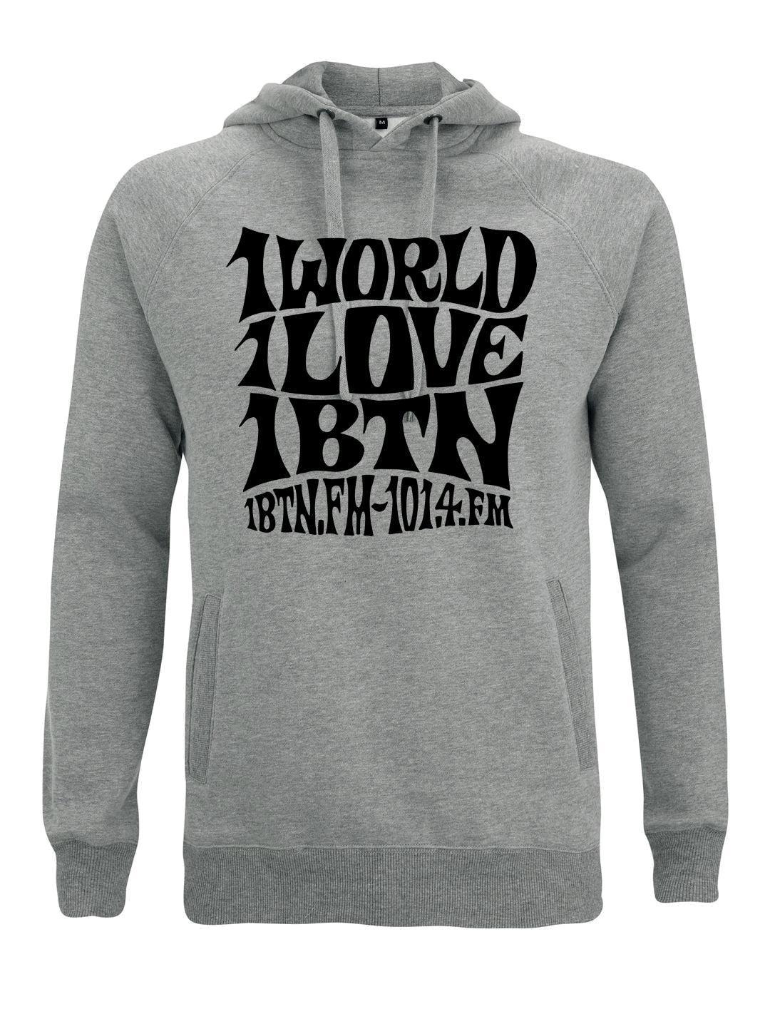 1 WORLD 1 LOVE by Swifty: Hoodie Official Merchandise of 1BTN.FM (5 Colour Options) - SOUND IS COLOUR