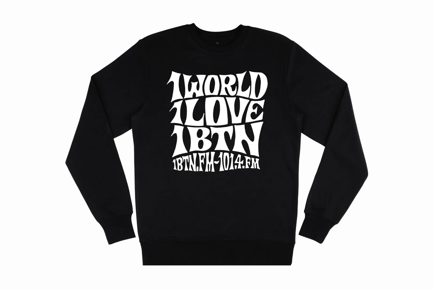 1 WORLD 1 LOVE by Swifty: Sweatshirt Official Merchandise of 1BTN.FM (5 Colour Options) - SOUND IS COLOUR