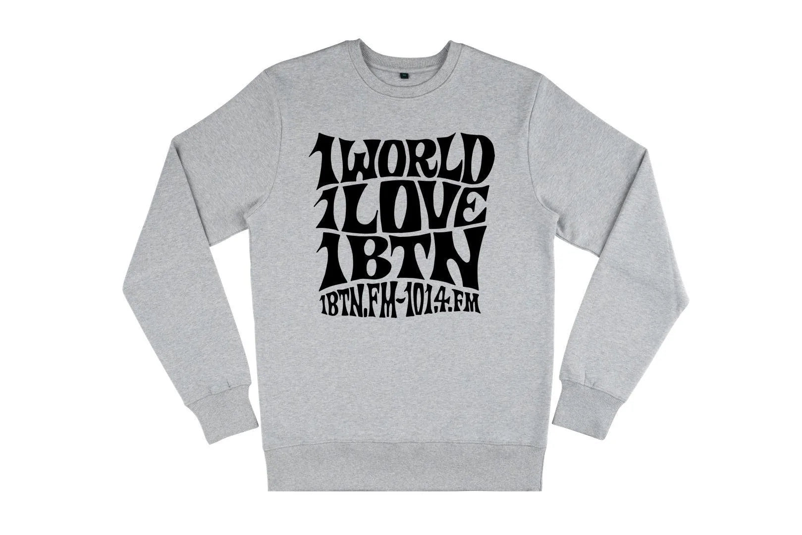1 WORLD 1 LOVE by Swifty: Sweatshirt Official Merchandise of 1BTN.FM (5 Colour Options) - SOUND IS COLOUR