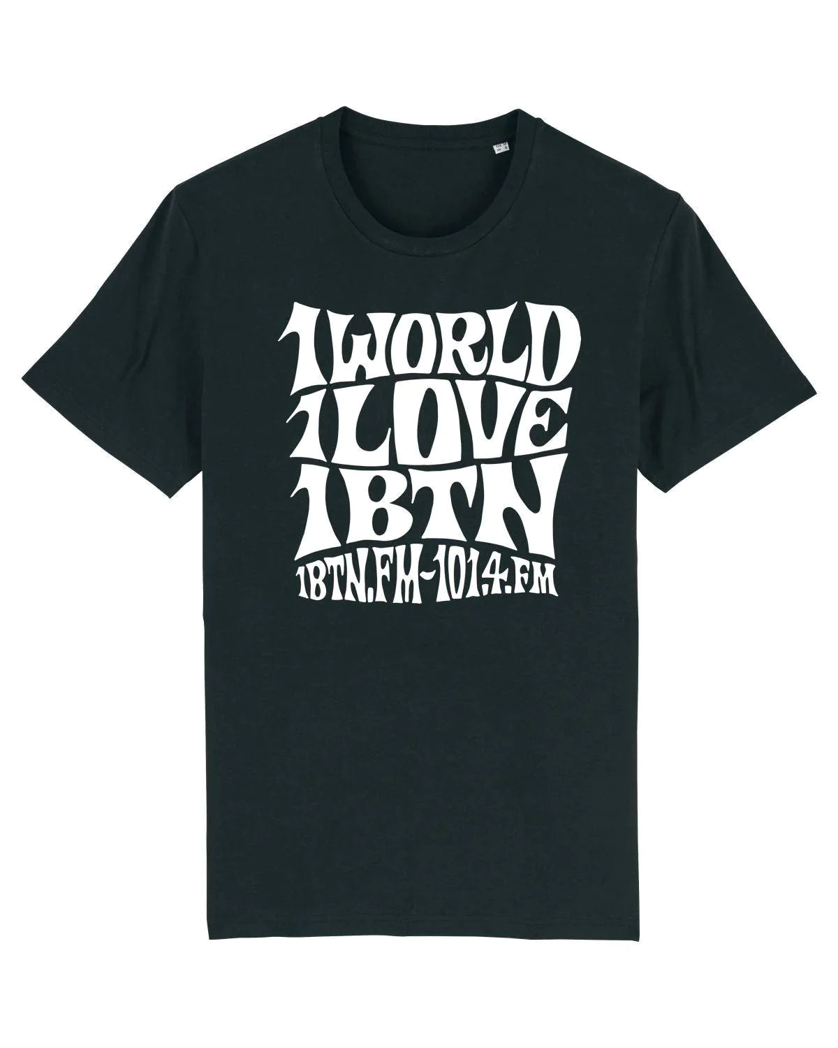 1 WORLD 1 LOVE by Swifty: T-Shirt Official Merchandise of 1BTN.FM (5 Colour Options) - SOUND IS COLOUR