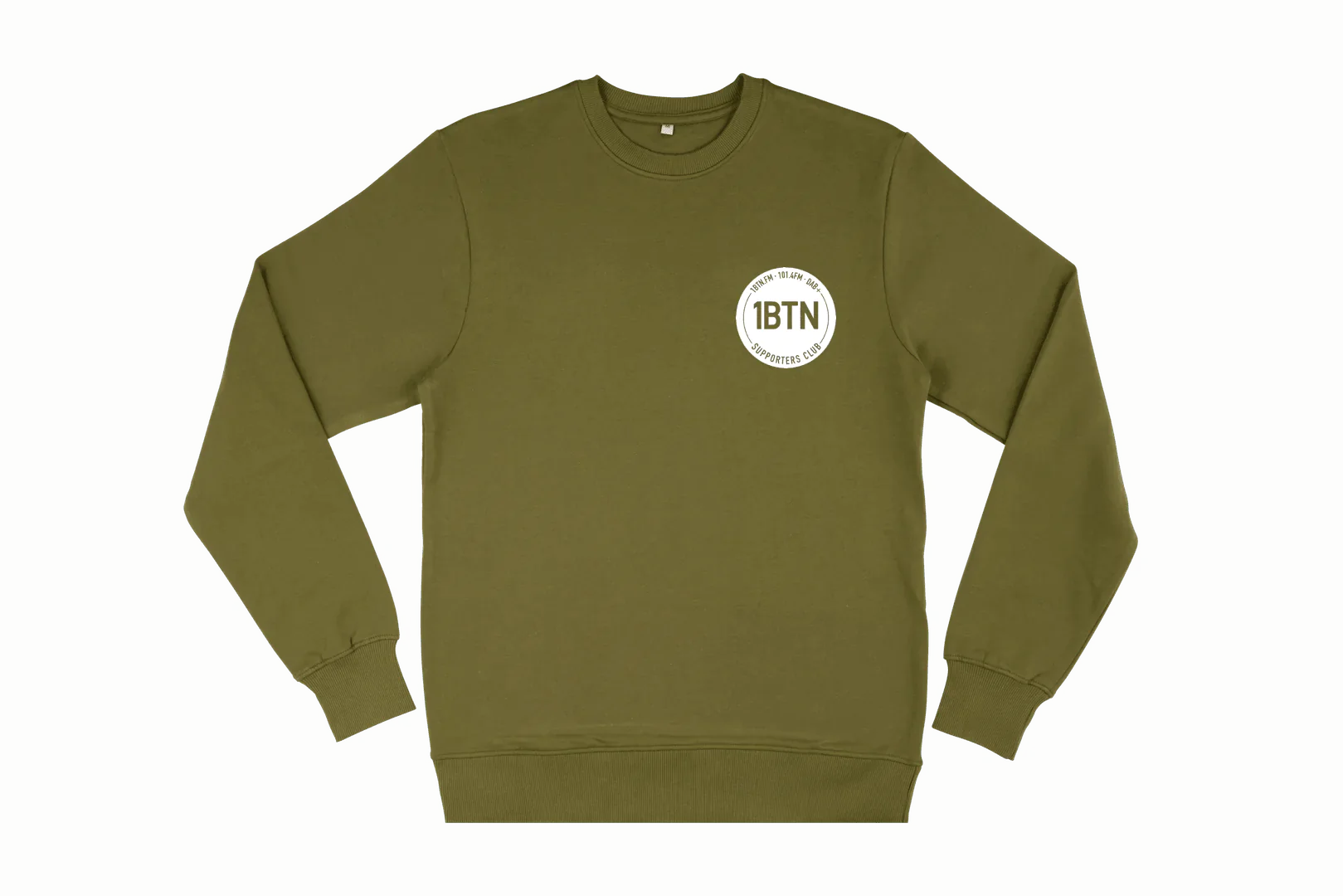 1BTN SUPPORTERS CLUB CHEST LOGO: Sweatshirt Official Merchandise of 1BTN.FM (5 Colour Options) - SOUND IS COLOUR