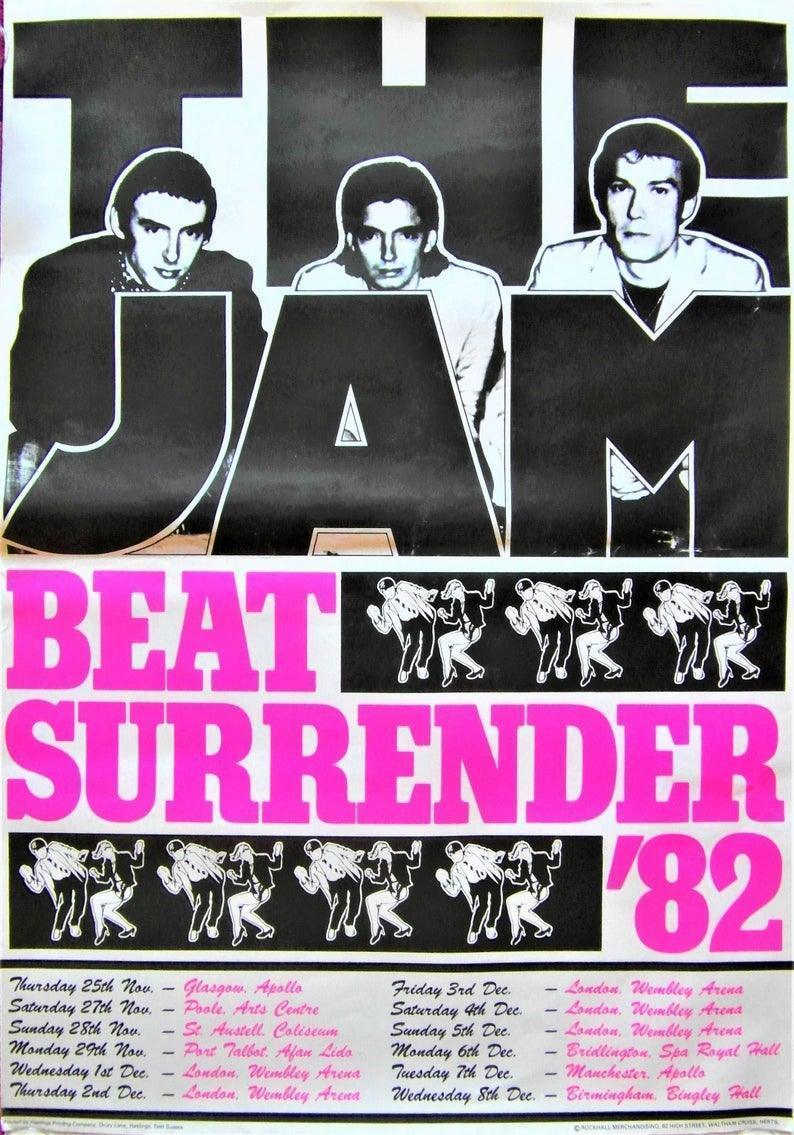'82: 2-Sided T-Shirt, Choose Venue and Date: Inspired by The Jam and their farewell Beat Surrender Tour. Small to 4XL - SOUND IS COLOUR