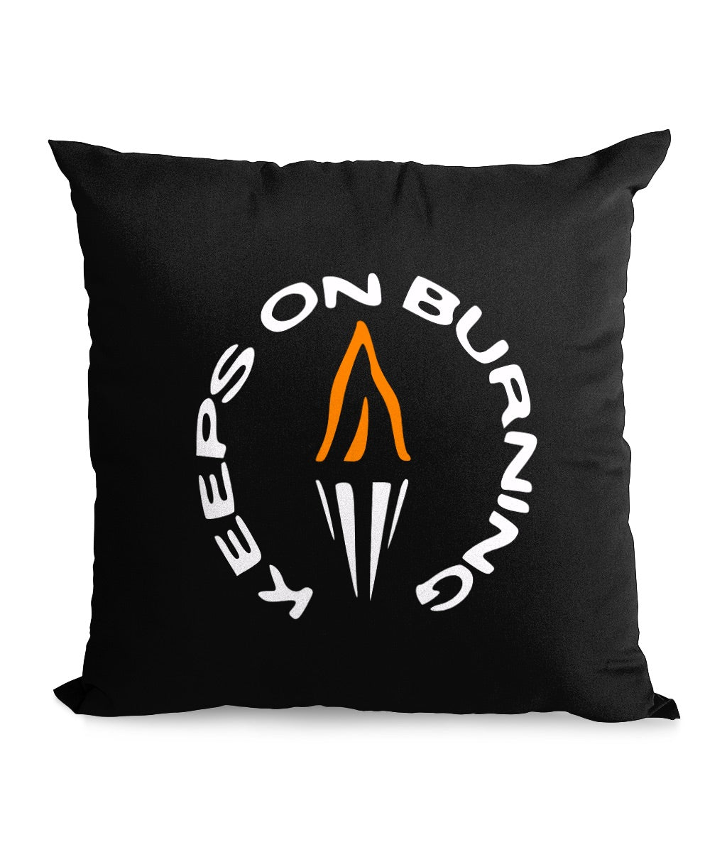 KEEPS ON BURNING: Black Throw Cushion Inspired by The Style Council