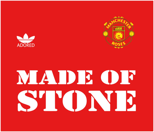 MANCHESTER ROSES (Red Version): T-Shirt Inspired by The Stone Roses & Football.