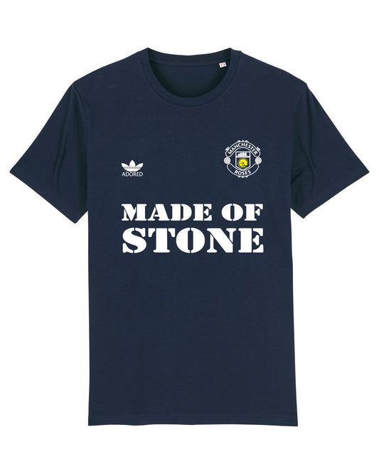 MANCHESTER ROSES (Black / Navy Version): T-Shirt Inspired by The Stone Roses & Football